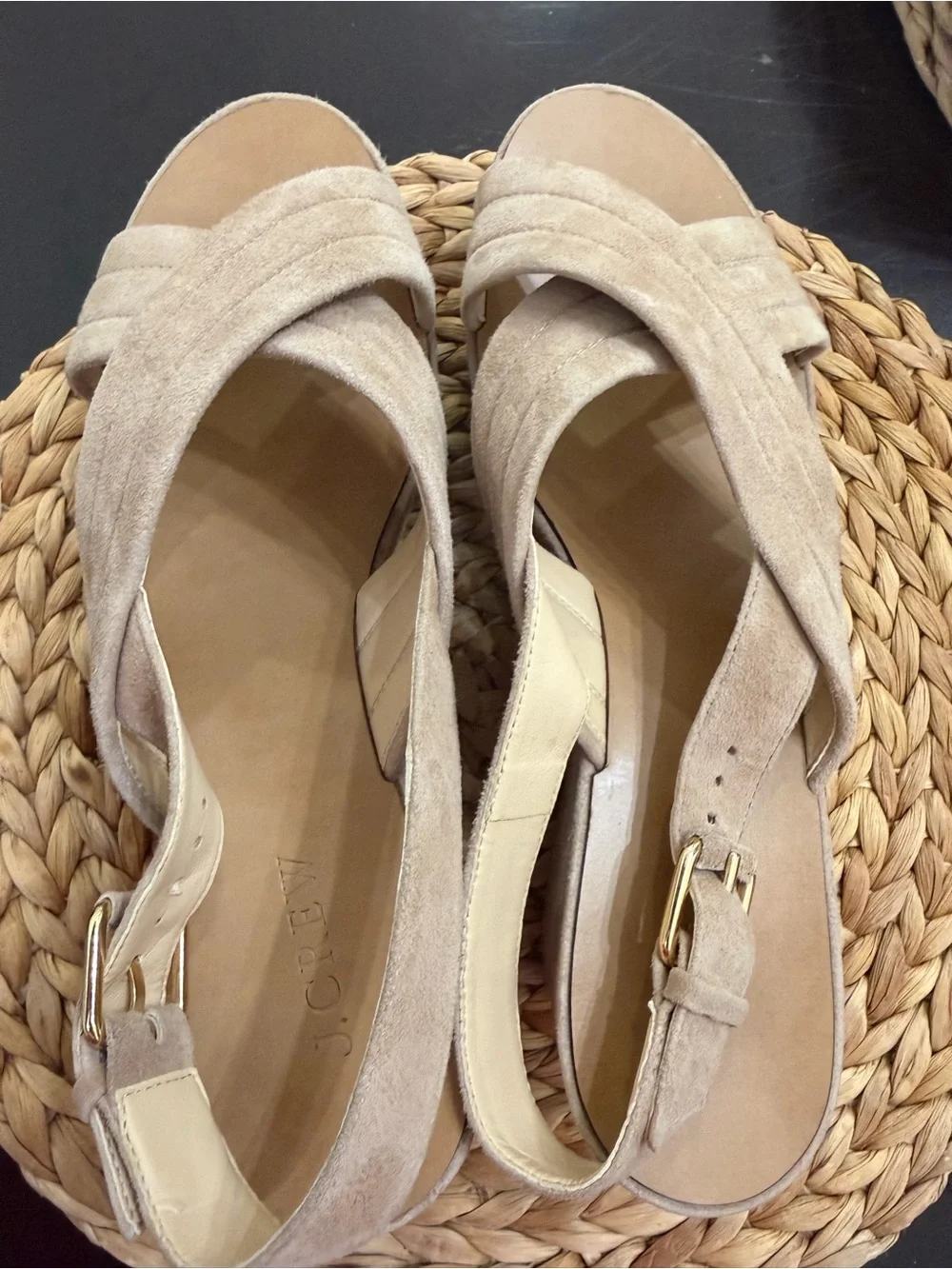 J. Crew Marcie platform sandals in beige suede colorway✨Sz. 8.5